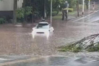 Imagen de un robotaxi de Waymo en una ciudad con una carretera al fondo
