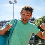 Mariano Navone en acción durante su victoria en el ATP 250 de Ginebra
