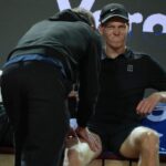 Casper Ruud en acción durante un partido de tenis en Roma