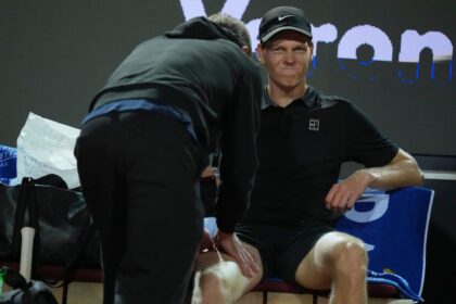 Casper Ruud en acción durante un partido de tenis en Roma