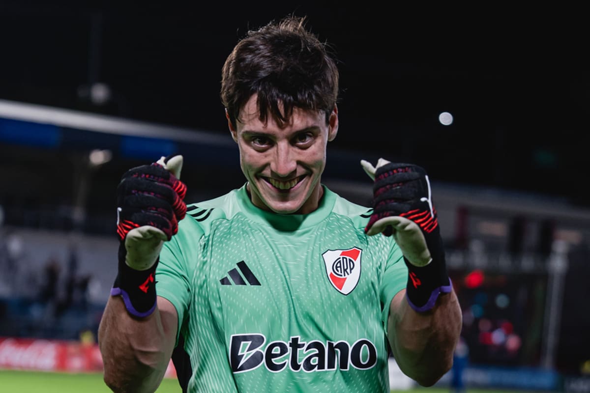 Santiago Beltrán en acción durante un partido de River