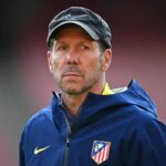 Diego Simeone en una imagen de entrenamiento con el Atlético de Madrid