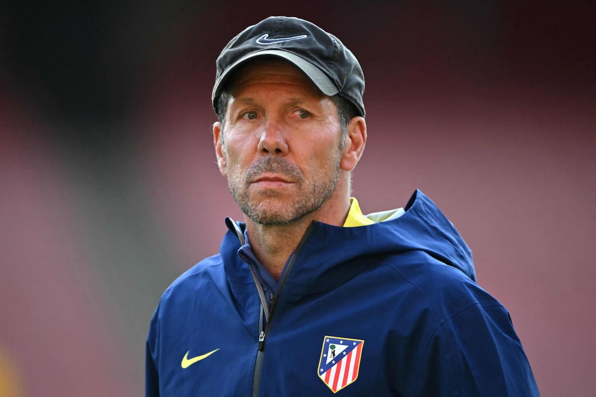 Diego Simeone en una imagen de entrenamiento con el Atlético de Madrid