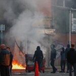 Imagen de una barbería turca dañada en Ballyclare, Irlanda del Norte
