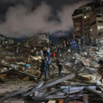 Imagen de un edificio derrumbado en Venezuela tras el terremoto