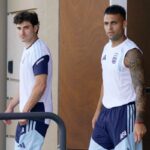 Julián Álvarez y Lautaro Martínez en acción, probando el doble 9 de Argentina contra Jordania