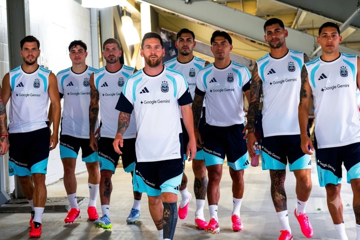 Lionel Messi durante un entrenamiento con la selección argentina en Estados Unidos