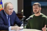 Zelenski escribiendo una carta a Putin con un gesto de esperanza en su rostro