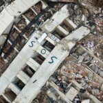 Mapa de Venezuela con epicentros de terremotos de 7,5 y 7,2, réplicas y zonas afectadas por daños en edificios