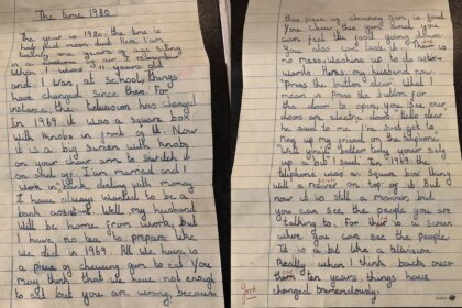 Encuentran en un sofá una carta escrita hace casi 60 años por una niña que predice las videollamadas y otros avances tecnológicos