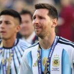 Lionel Messi con mirada conmocionada tras la derrota de Argentina en la final del Mundial ante España