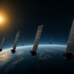 Satélite Starlink esquivando fragmentos de basura espacial en órbita terrestre baja, contexto de 355,000 maniobras anuales